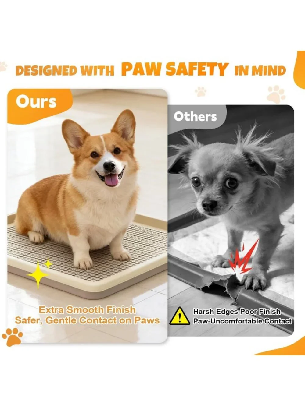 Indoor Dog Potty Tray for Puppies - 22x22 In, Easy-Clean, Leak-Resistant